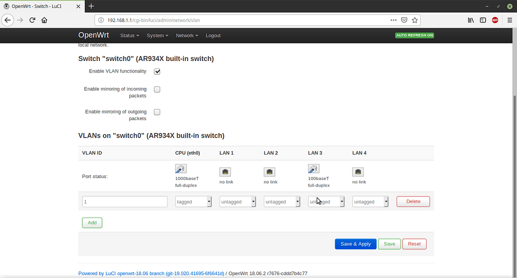 Openwrt настройка wan через lan