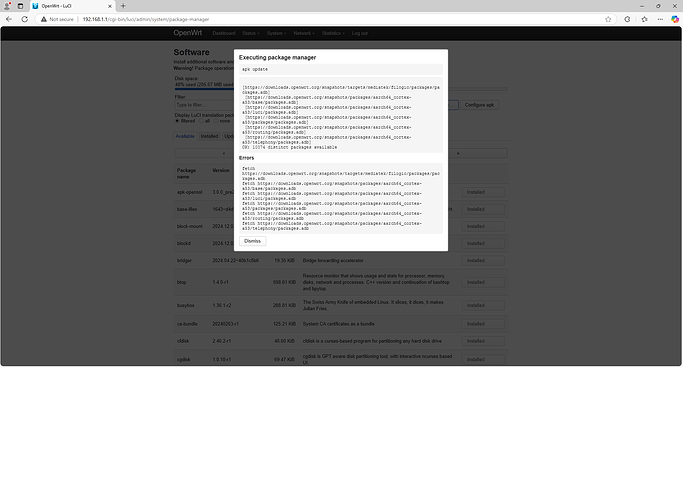 apk update mda