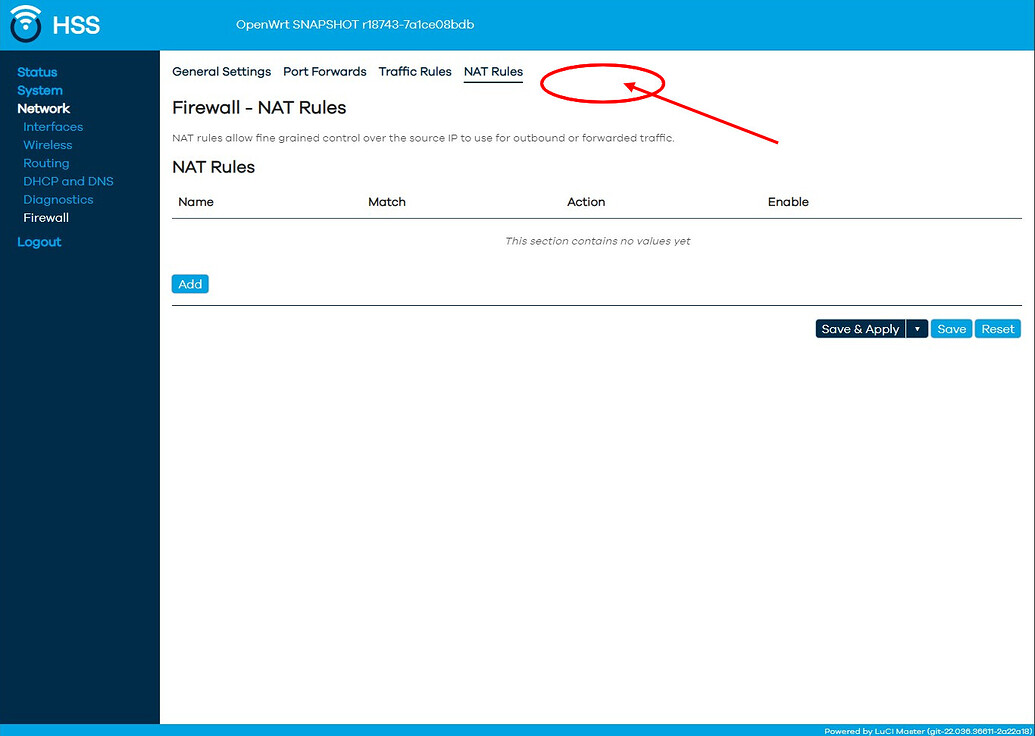 Custom rules on firewall TAB - Network and Wireless Configuration ...