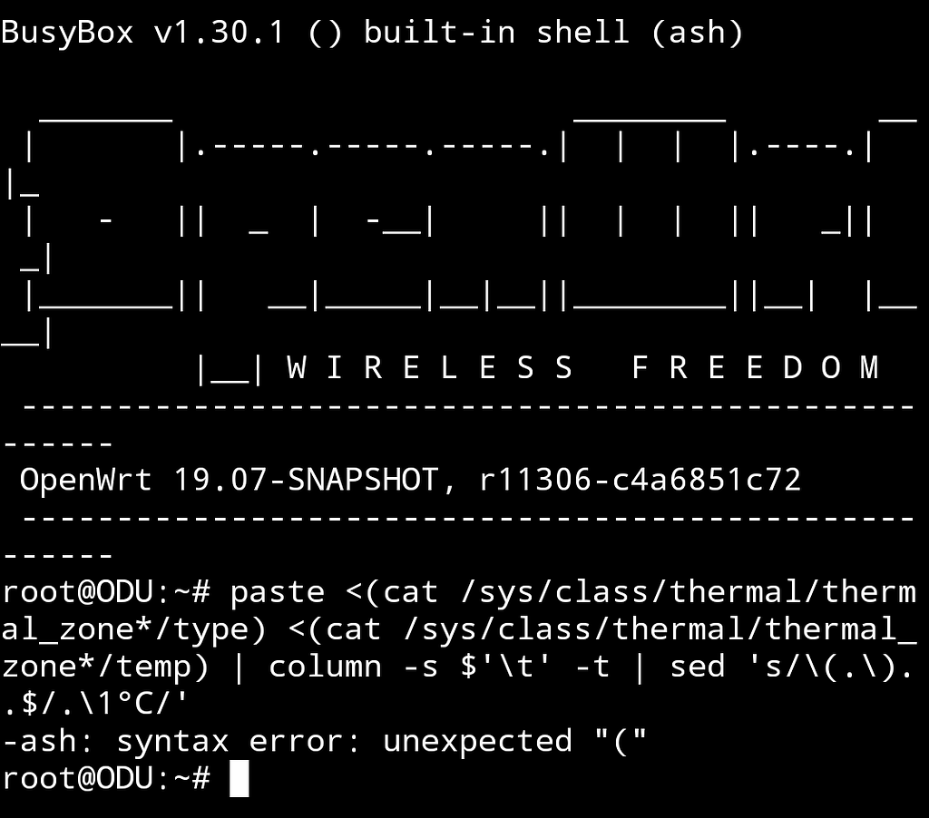Thermal_zone type and temp merge Installing and Using OpenWrt