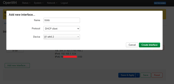Adding a New WAN Interface I