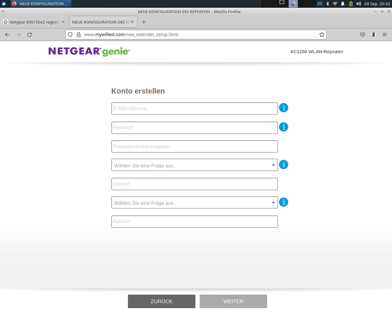 Netgear EX6150v2 registration needed for flashing? Installing and