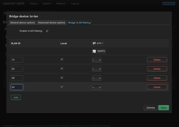 Bridged VLAN filtering