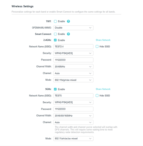new router wireless settings