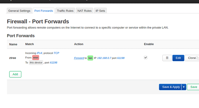 openwrt port forward