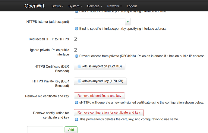 cert settings