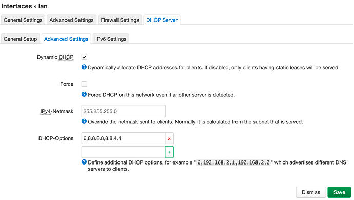 dhcp options