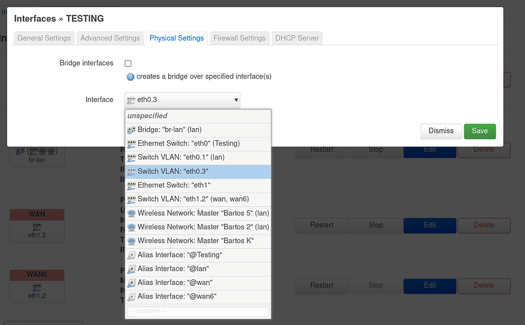 Interfaces set up Icons greyed out Network and Wireless Configuration