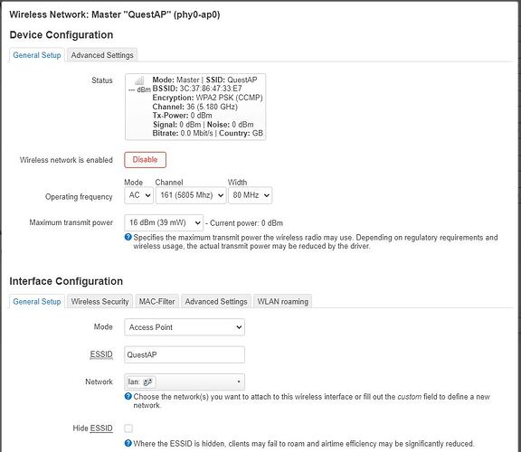 Wifi Settings