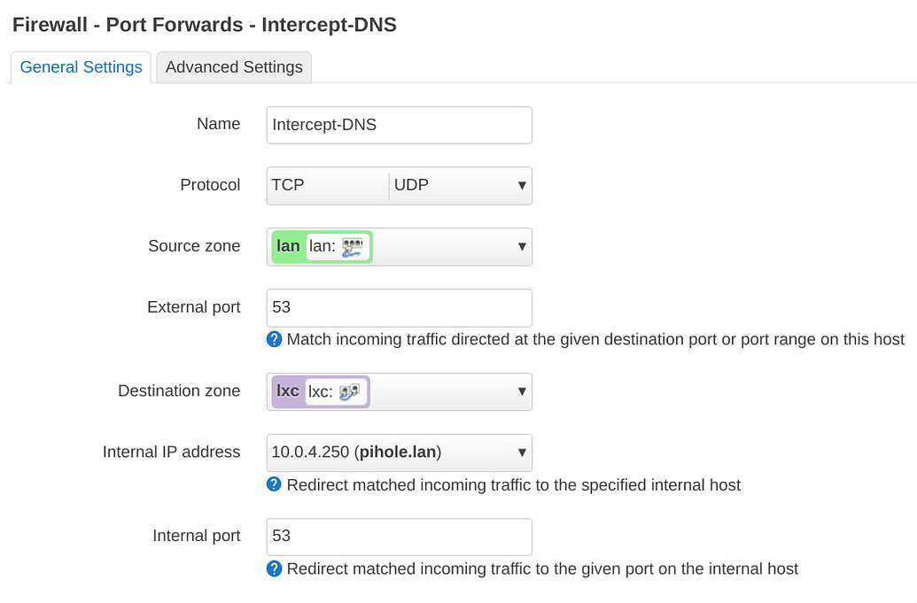 How to reroute all outgoing packets to port 53 locally? Network and Wireless Configuration