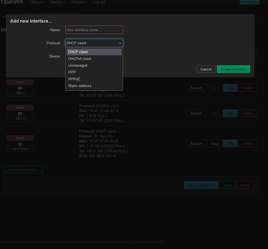 Add new interface