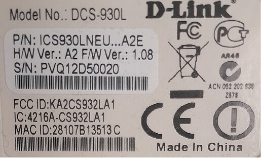 Dlink Cam info