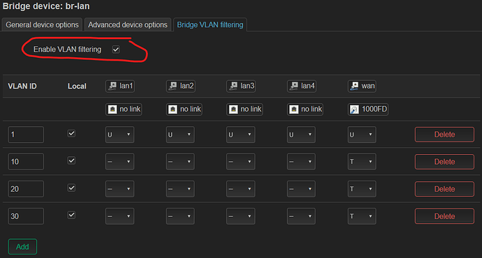 VLAN filtering