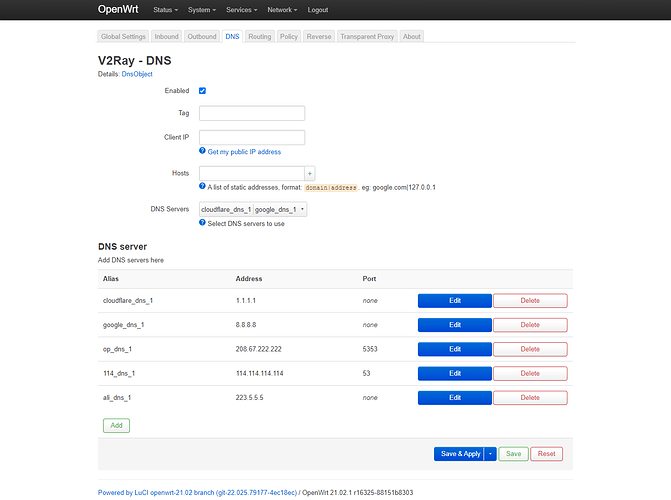 OpenWrt - DNS - LuCI - 192.168.2.1