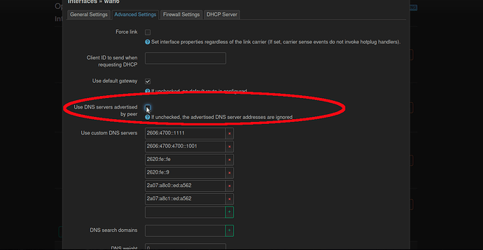DNS settings (crp)