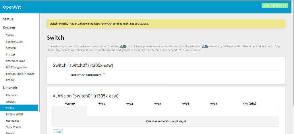 Lack of access to LAN ports in openwrt18 - Installing and Using