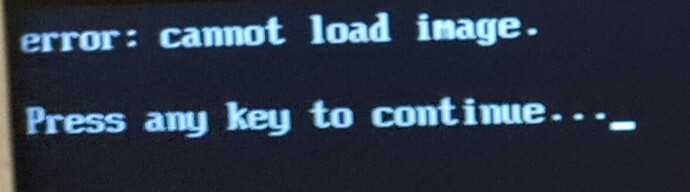 second error message