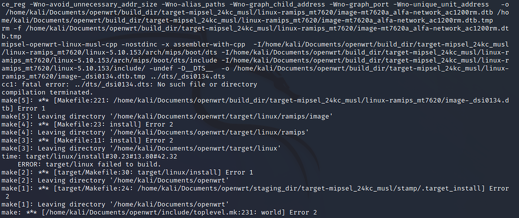 Error Compiling OpenWrt Image - For Developers - OpenWrt Forum