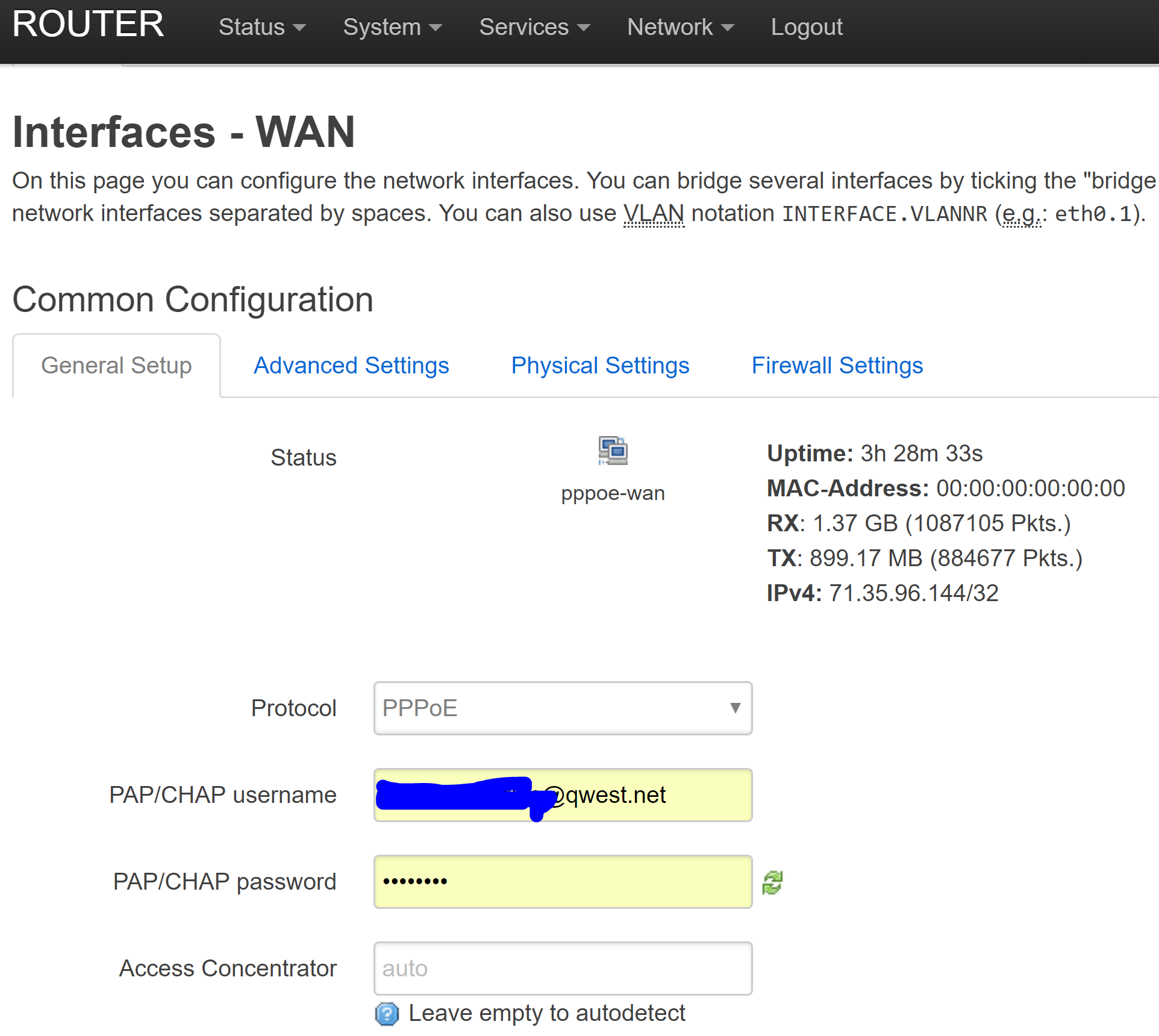 centurylink router default password