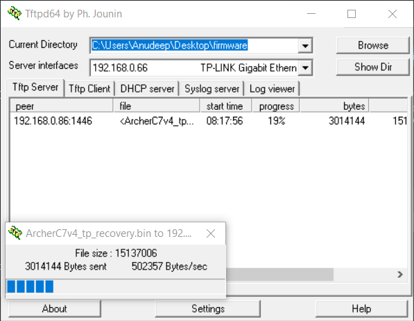 tftp client windows command dd wrt