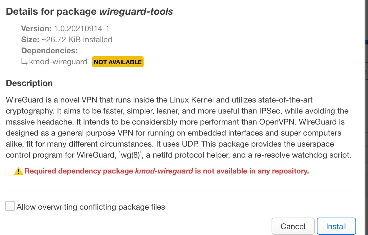 Kmod-wireguard Missing - Installing And Using OpenWrt - OpenWrt Forum