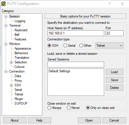 Trying to SSH into the router after Flashing With the Snapshot III