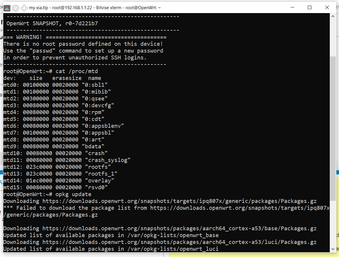 openwrt ipq807x generic xiaomi_ax3600 squashfs nand factory ubi