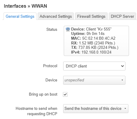 interface WWAN router 1
