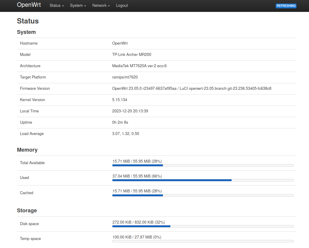 TP Link Archer MR200 Connection Status Disconnected Network