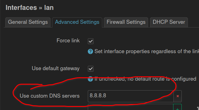 DNS Setting for LAN