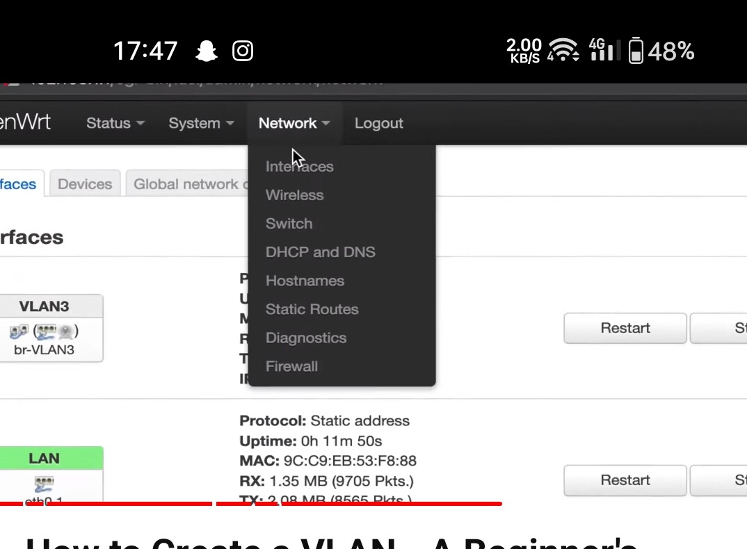 Why the physical setting are not exisit in lan interface Network and